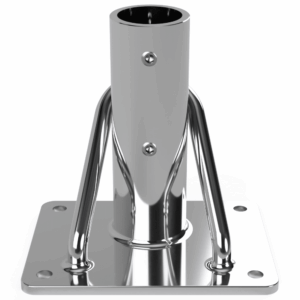 Lifeline Stanchion Rectangle Base, 3 deg, Front View