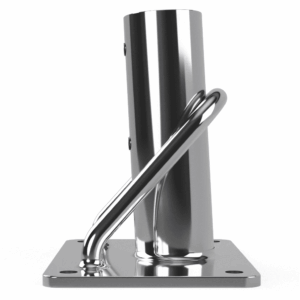 Lifeline Stanchion Rectangle Base, 3 deg, Side View