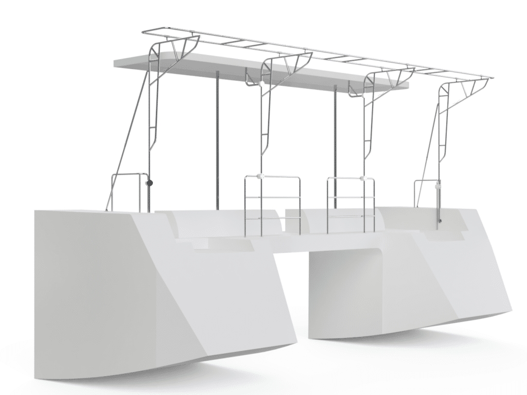 Lagoon 42 with MSD-370 Solar Arch and Davits
